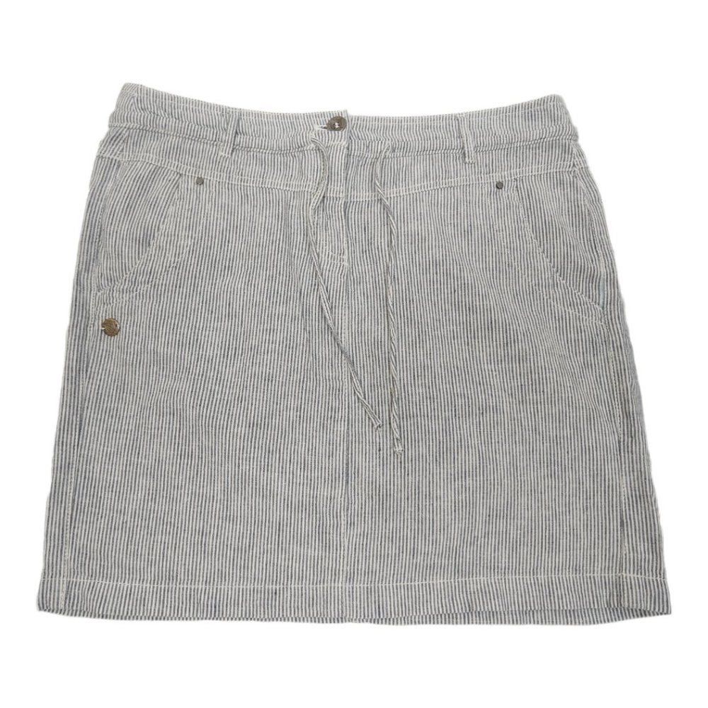 Dalia Linen Blend Striped Mini Skirt Size 6